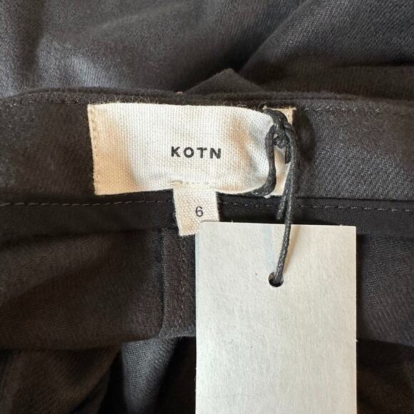 NWT KOTN Flannel Mini Skirt Womens 6 Charcoal Grey Pockets A-line Modern Preppy - Picture 7 of 10